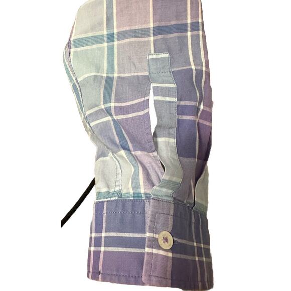 Men's HUGO BOSS Tonal Blue Purple Pastel Plaid Shirt Size X-Large - Picture 3 of 5